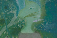 刘丽芬Liu Lifen 耳朵上插根草的男孩 Boy with Grass on Ear 纸本绘画 Chinese Clour on Paper 67x113cm 2008