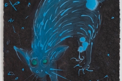 Liu-Lifen-刘丽芬Cat-passing-by-the-garden-No.1-路过花园的猫No.1-Ink-and-Acrylic-on-Paper-纸本墨丙烯-75x56cm-2019